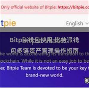 Bitpie钱包使用 比特派钱包多链资产管理操作指南