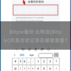 Bitpie备份 比特派(Bitpie)交易历史记录在哪里查看？