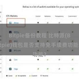 Bitpie备份教程 比特派(Bitpie)钱包是否支持免手续费功能？