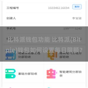 比特派钱包功能 比特派(Bitpie)钱包如何设置每日限额？