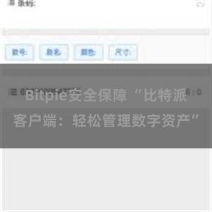 Bitpie安全保障 “比特派客户端：轻松管理数字资产”